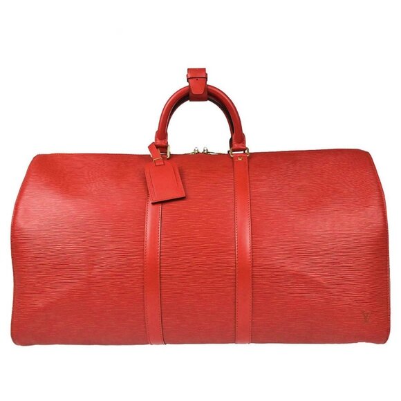 Louis Vuitton Red Epi Keepall 55 Travel Handbag M42957 SP0958 XX92227 - Picture 1 of 10